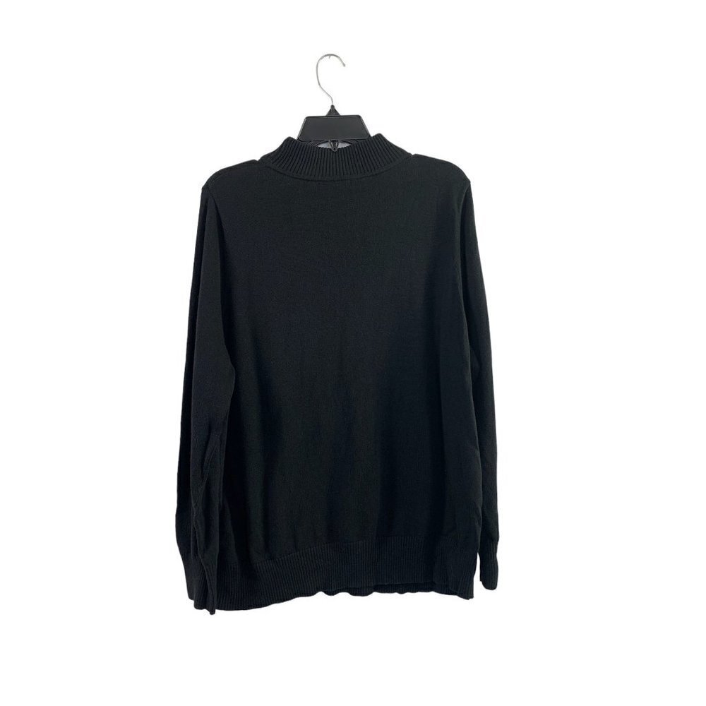 Roz & Ali Women's Black Mock Neck Top